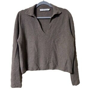 Palmer & Purchase Brown Cashmere Boxy Sweater   Size M  Collar V neck